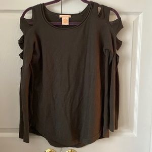 Gray sweater with cute sleeve cutouts. Sweet Romeo brand from Revolve. Size M